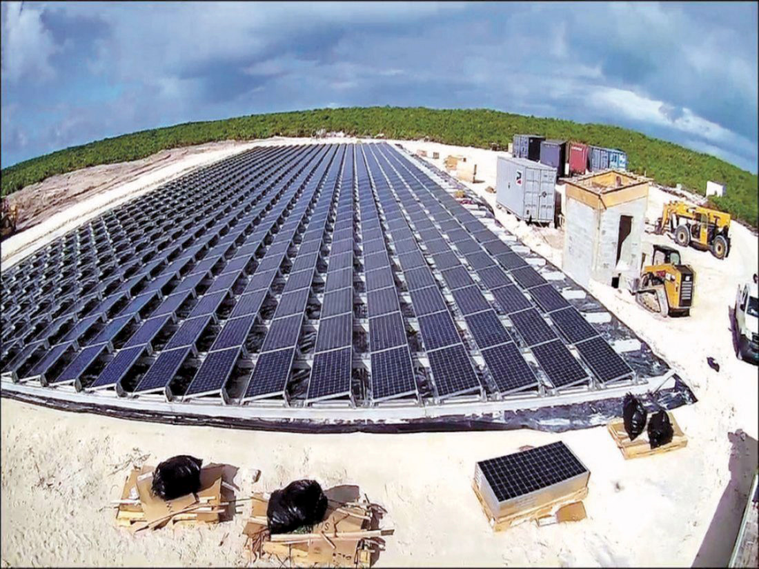 Bahamas lays solar panels after hurricane