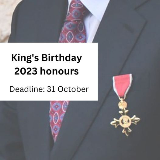 King’s Birthday Honours 2023 Nominations