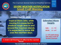 Tropical Storm Zeta forms 188 miles SW of Grand Cayman
