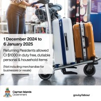 Increase in Duty-Free Allowance for Cayman Residents for the holidays