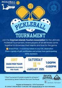 CITA Announces the Ultimate Cayman Islands Tourism Association Pickleball Tournament with Grand Prize: 4 Cayman Airways Tickets to Any Destination