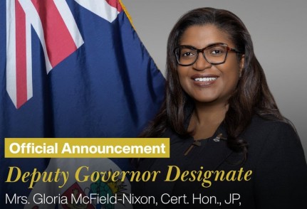 Gloria McField-Nixon, Cert. Hon., JP, is the new Deputy Governor Designate