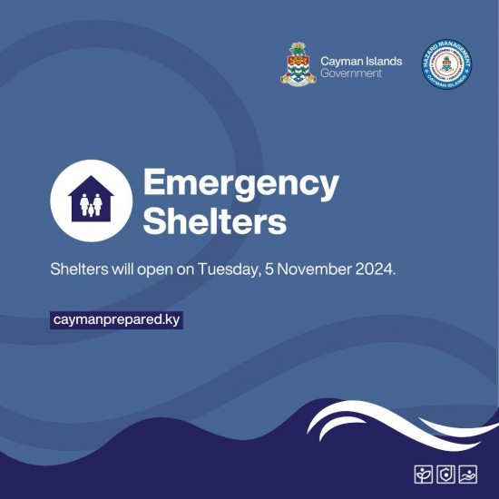 Shelters Open Tomorrow, Tuesday 5 November Ahead of Tropical Storm Rafael Shelters Open Tomorrow, Tuesday 5 November Ahead of Tropical Storm Rafael