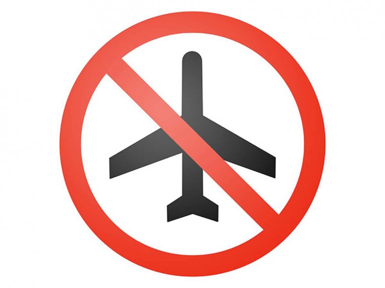 Airplane ban sign