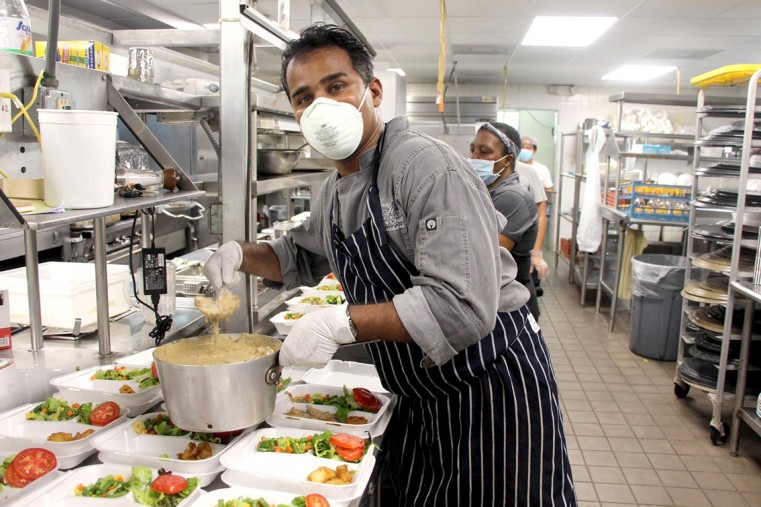 Chef Thushara hard at work