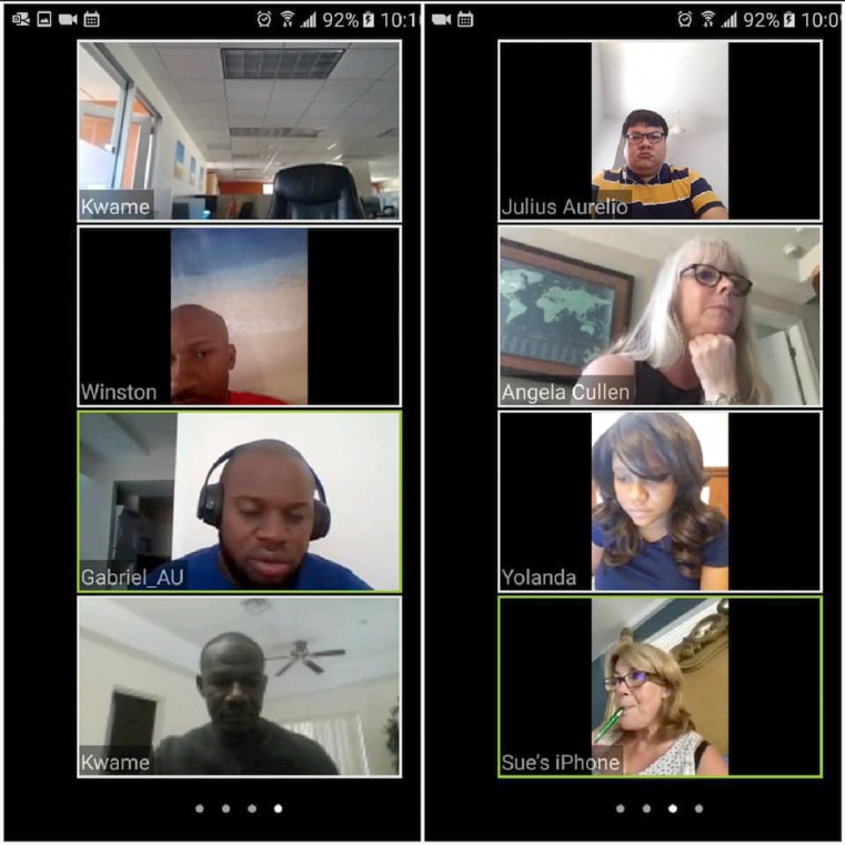 The OAG Practice Management Team held weekly progress update meetings by zoom from mid-March while all working from home