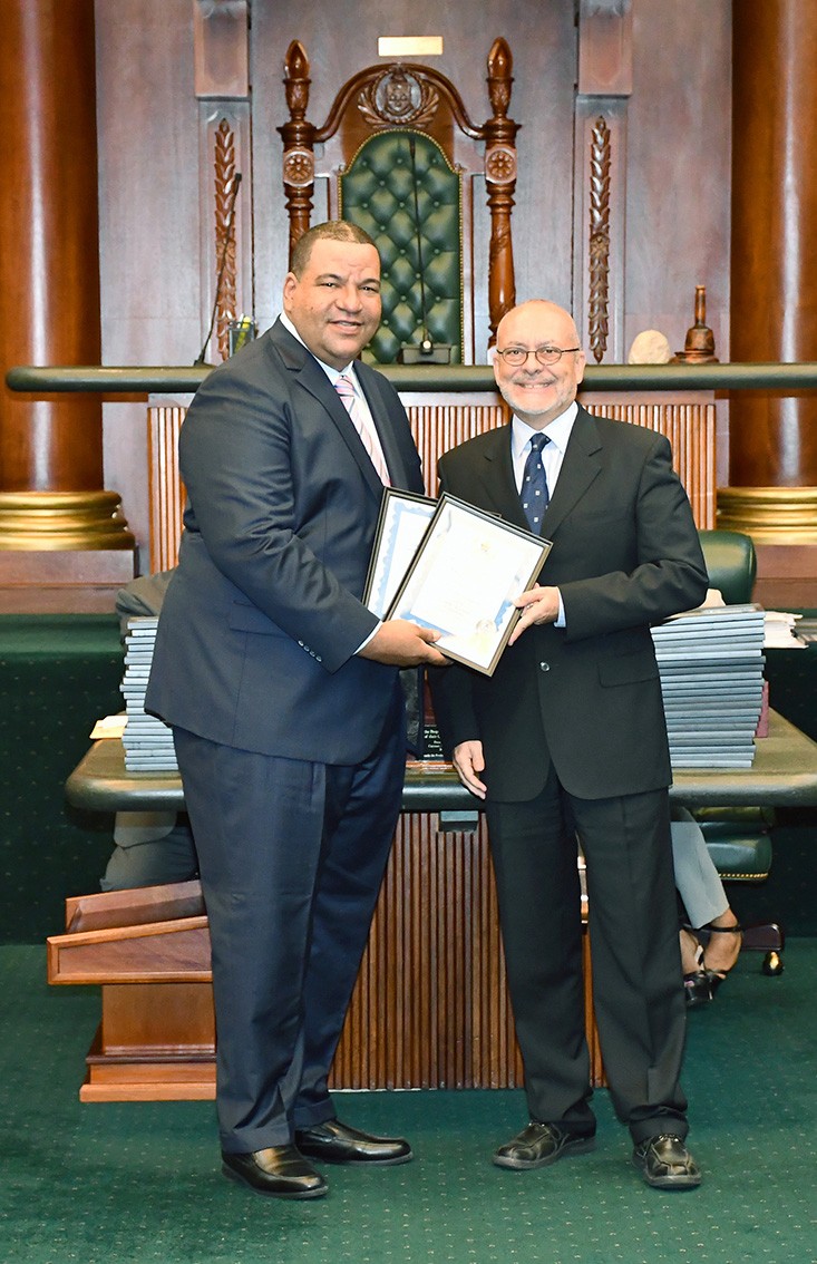From left: PAC Member Mr. Austin Harris and Deputy Ombudsman, Mr. Jan Liebaers