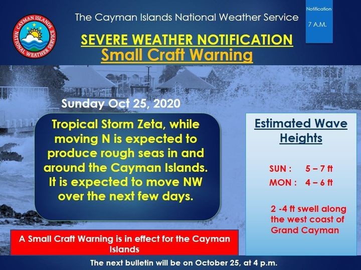 Tropical Storm Zeta forms 188 miles SW of Grand Cayman