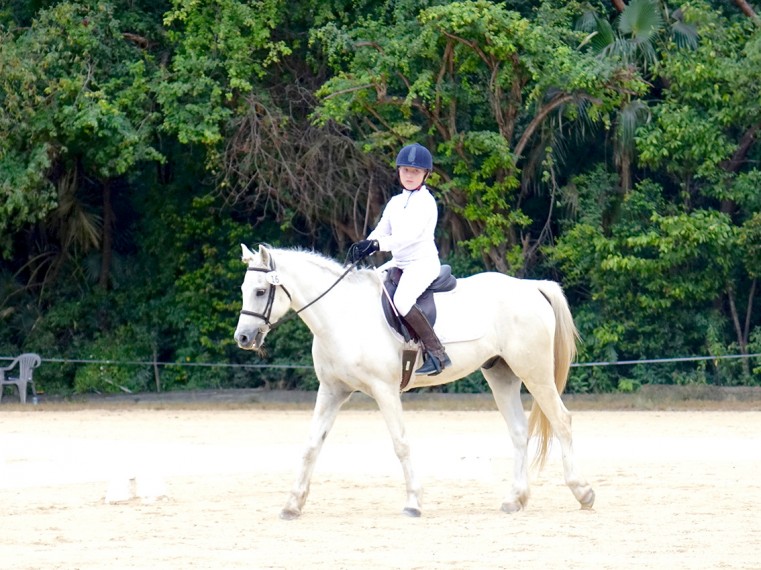 Alexandra Gowrie riding Pony Up in her first horse show
