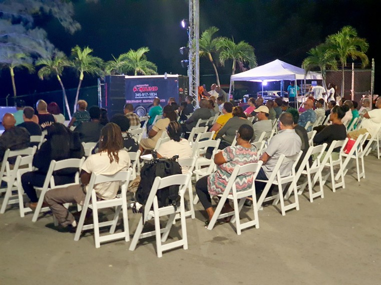An audience of several hundred persons look on as the campaign to elect Mrs. Sabrina Turner was launched on 28th January