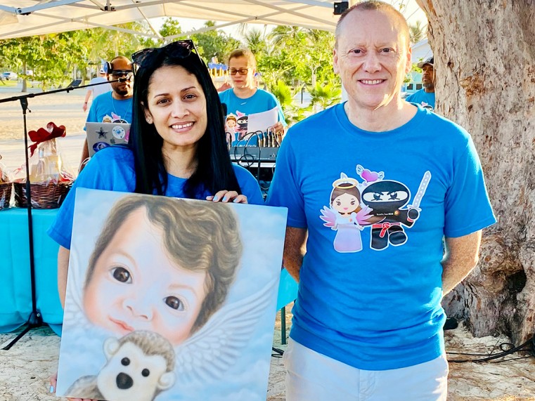 Ailian Evans, CHF Board Member and Founder of Team Nolan (left), Ms. April Cummings (middle), and His Excellency Mr Martyn Roper, Governor of the Cayman Islands (right)
