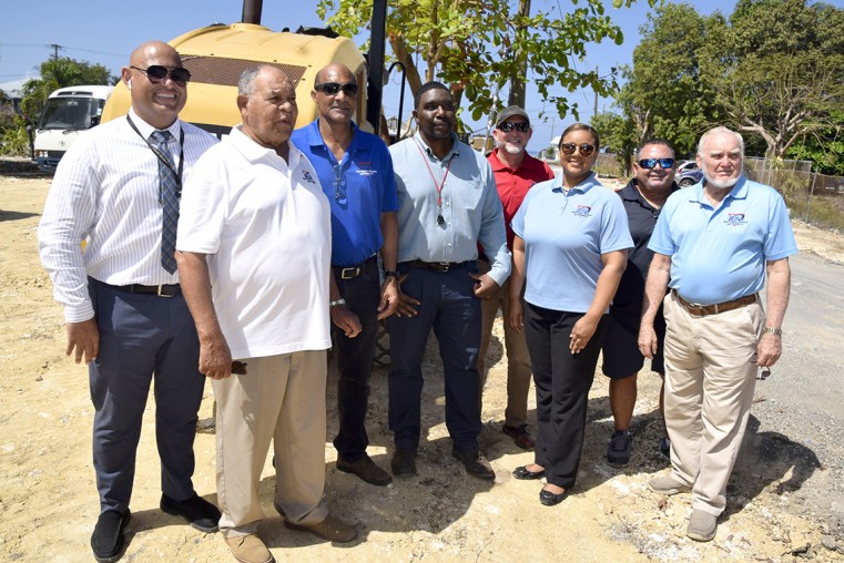 New road heroes. Photo includes: Tristan Hydes, John Ebanks, Kenross Connolly, Dane Walton, Edward Howard (NRA Managing Director) Andy Bodden, Faith Powery, (Executive Secretary) and David Arch (NRA Board Member)