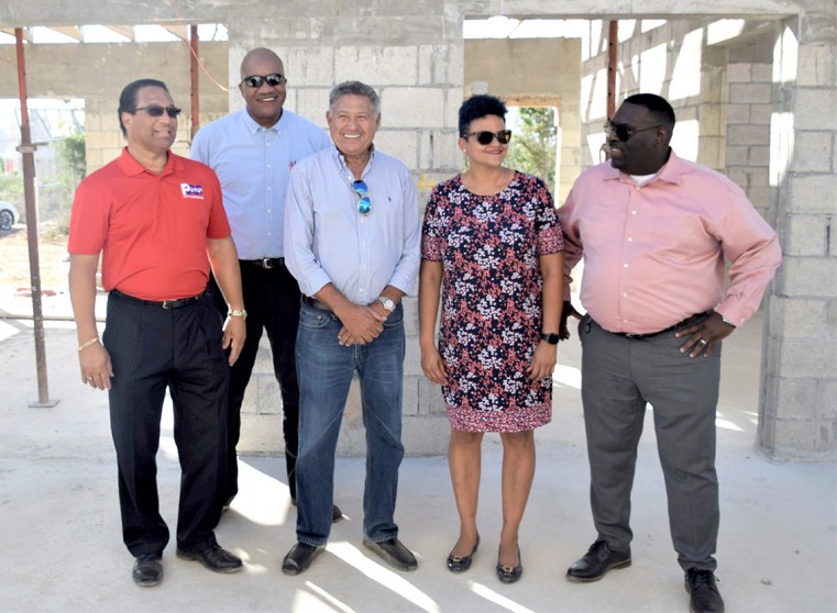 (L-R) Premier Alden McLaughlin, Dr. Lockhart, Captain Eugene, Tara Rivers, and Dwayne Seymour