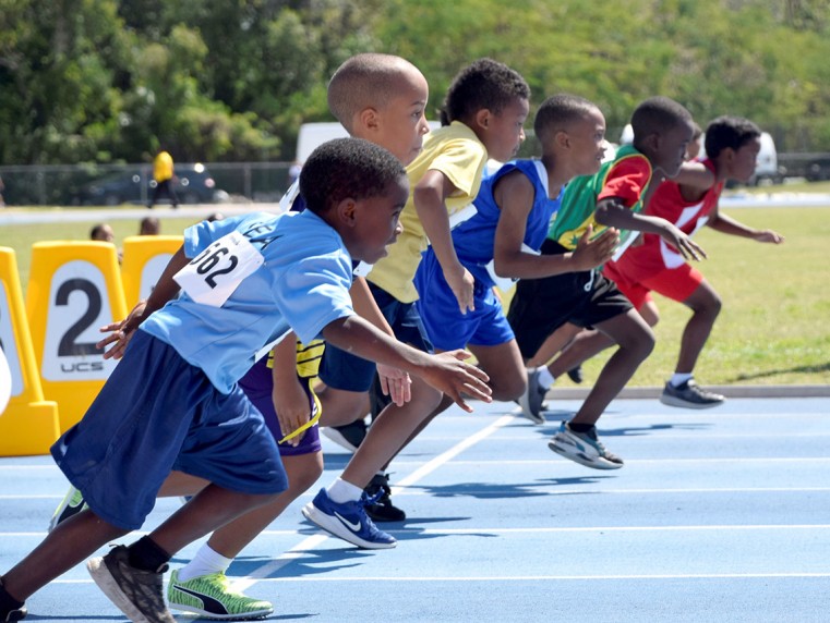 Start of the Boys’ 80 meter dash