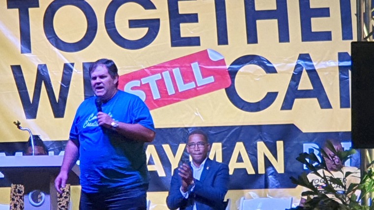Newlands Candidate and former Minster for the Environment, Mr. Wayne Panton joined Kenneth Bryan on stage at his official campaign launch on 20th March