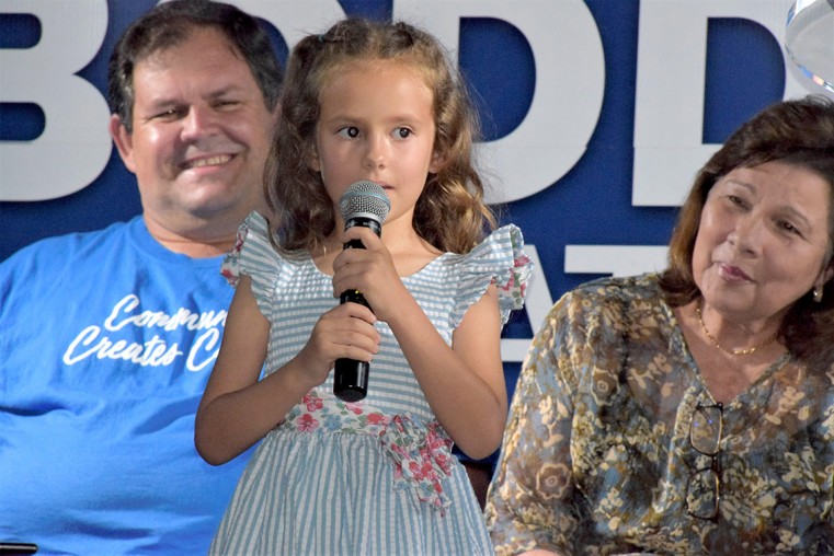 An endorsement from a very young supporter – Ms Bodden’s granddaughter