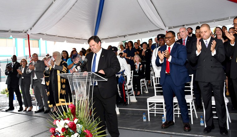Hon. Premier Wayne Panton speech (Photo by GIS)