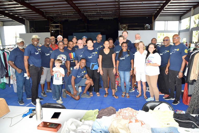 Rotary Club members and their families all came to make the flea market a big success