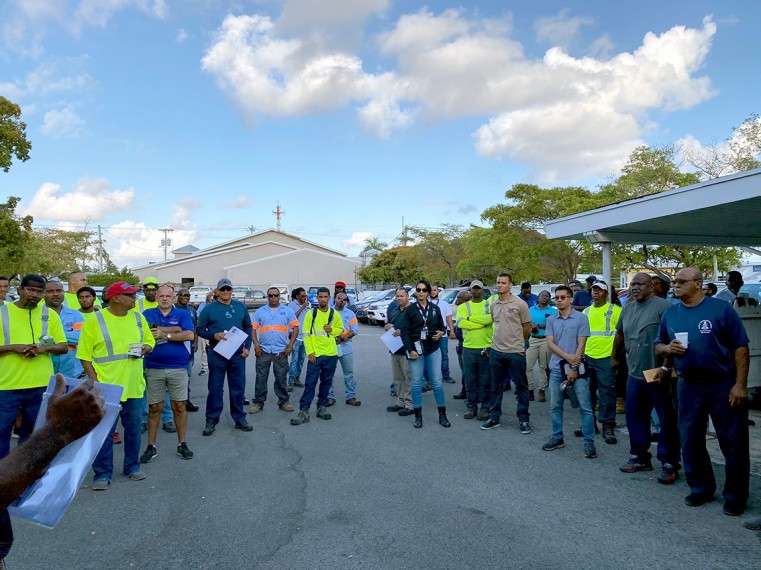 At each building teams reported their efforts to staff back at PWD who logged the results