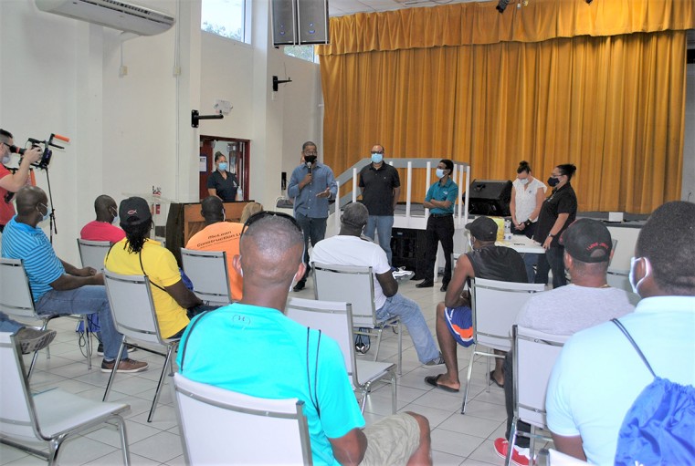 Min Bryan Addresses Vaccinated Persons at CB Vaccine Chalenge