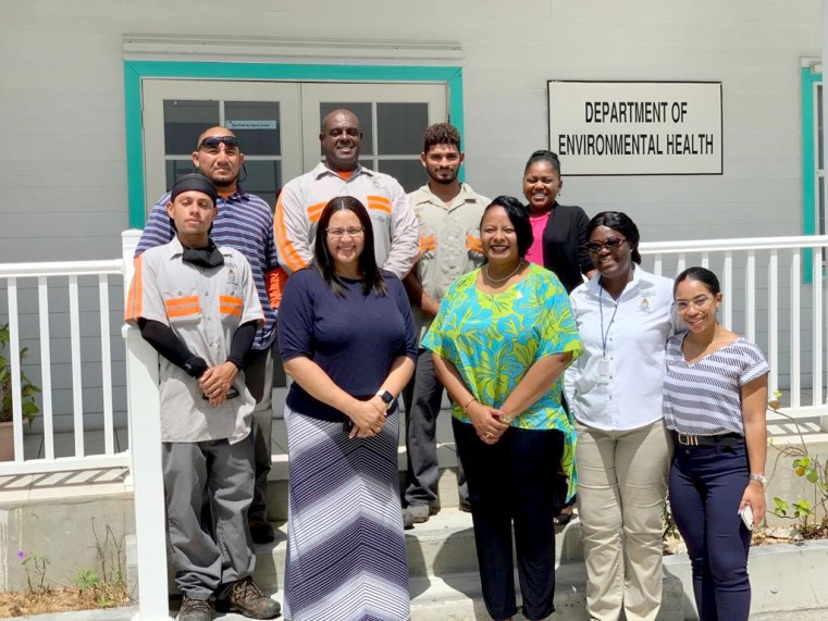 Hon Sabrina Turner with team at DEH on the Brac