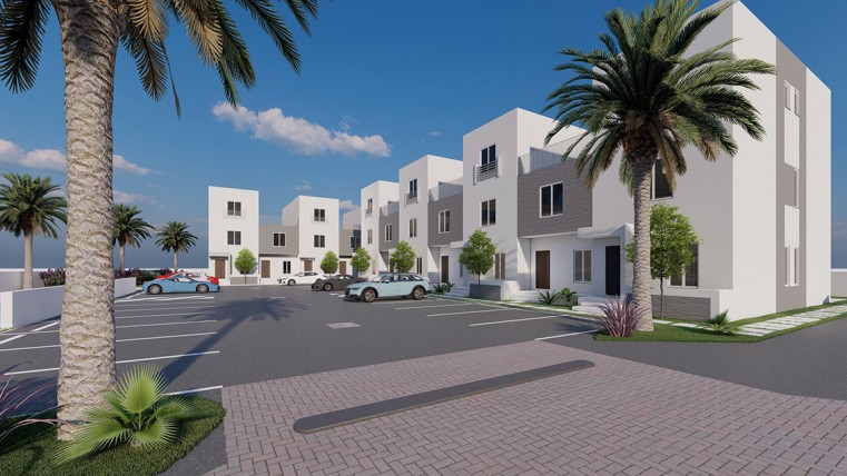 The Bentley is an enclave of 13 townhomes featuring a contemporary design and energy-efficient construction, and is being developed by an all-female Caymanian team