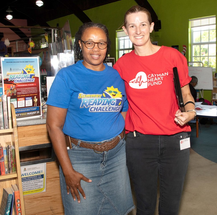 Marcia Davis, Librarian at West Bay Library, and Allison Olarou, CHF Coordinator