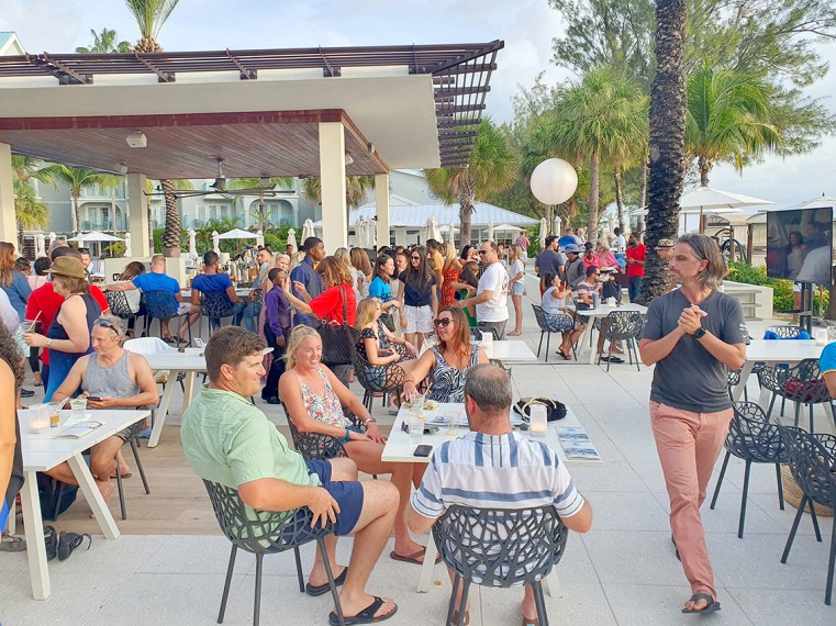 Caymanian come out to the Westin Grand for a special watch party of the opening ceremony of the 2021 Tokyo Olympics