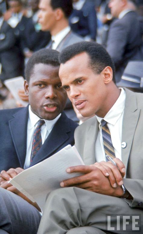 Sidney Poitier with Harry Belafonte, another celebrity civil rights leader