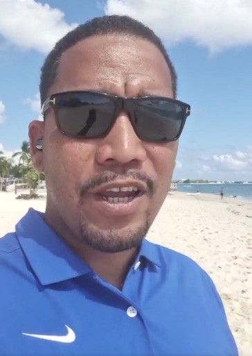 Mr Bryan on the beach