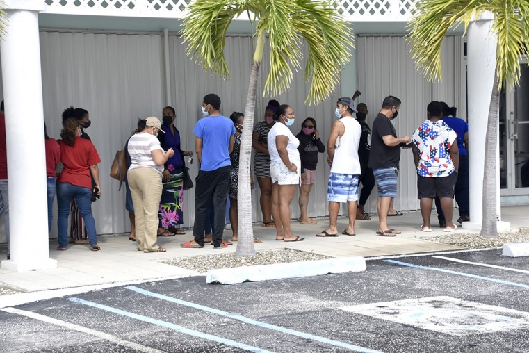 The line outside the Compass Centre