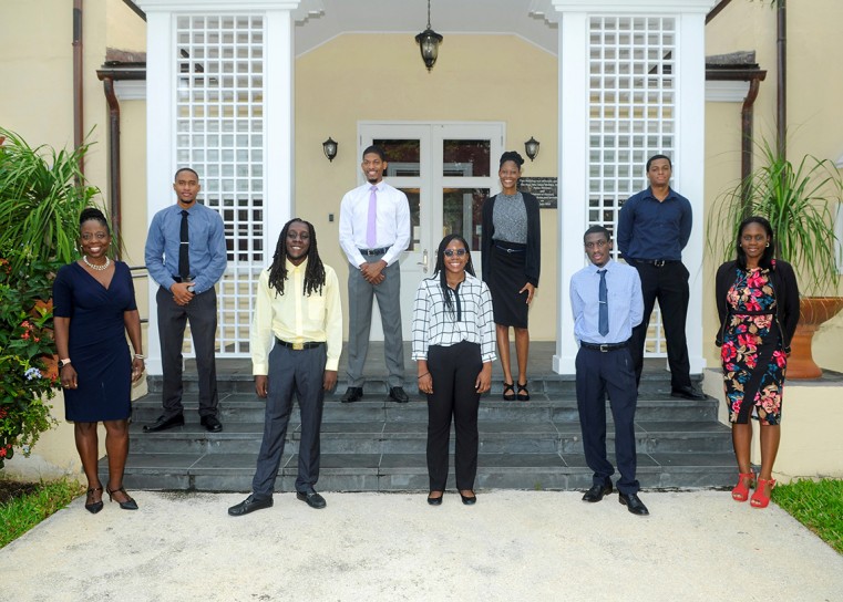 TIIP Participants: (Back Row left to right) Osaze Moraldo Bowen, Shanis Cato and Nathan Corbin and (Centre left) Cody Jones.  Front (left to right) Jewel Clarke, Associate Director, Talent Acquisition