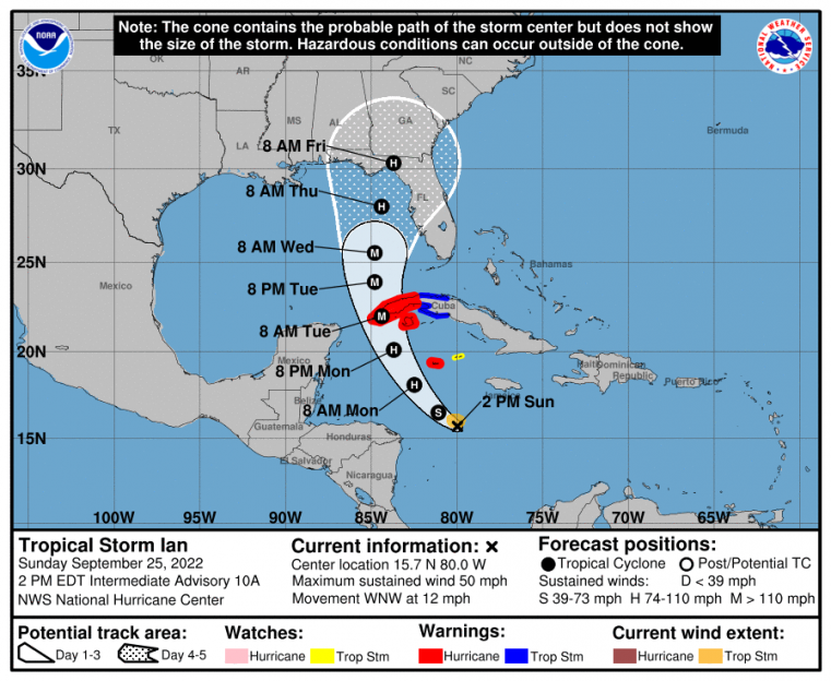 Tropical Storm Ian A Formidable Hurricane Threat To Florida, Cuba, Cayman Islands
