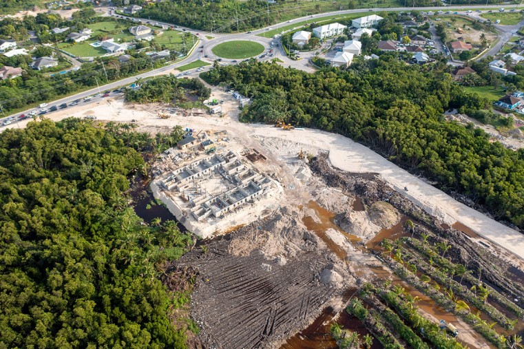 Aerial of Island Primary currently under construction at Buttonwood Park in George Town