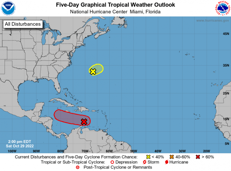 Forecasters watching an area of disturbed weather approaching Western Caribbean