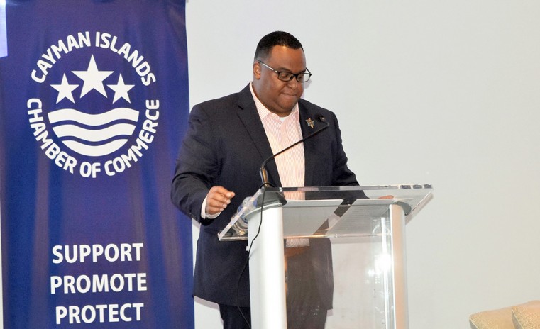 Hon Christopher Saunders speaking at the Chamber Luncheon