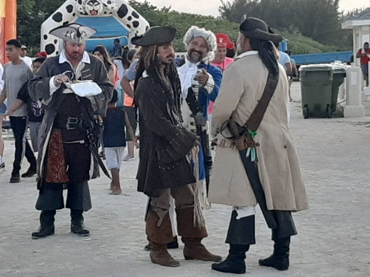 Pirates arrived and enjoyed the local food