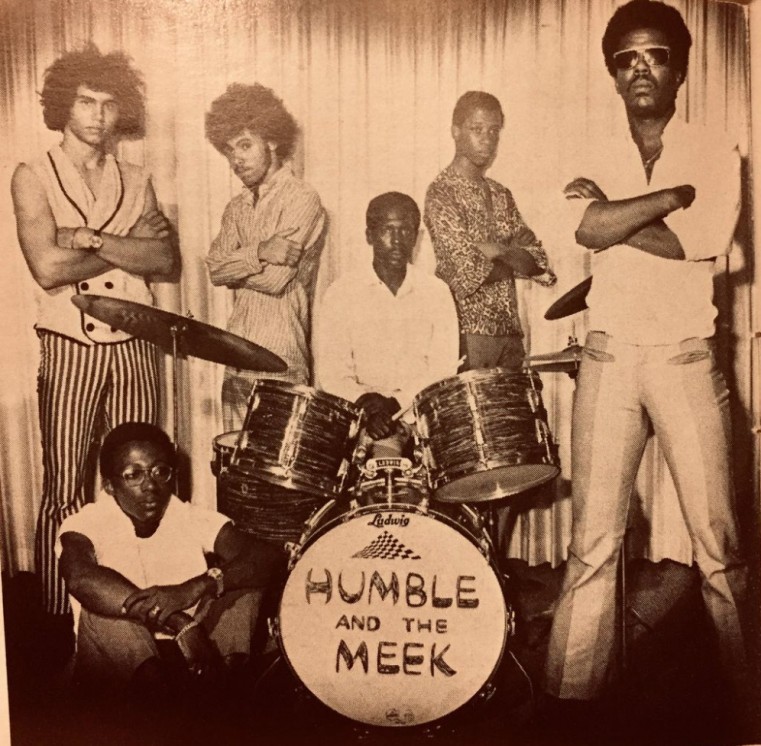 Ed ‘Sollie’ Solomon (far right) stands with his band Humble and the Meek.