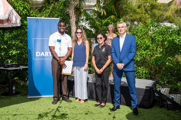 Left to right: Xavier Powery-Saunds, Dart Hospitality Programme Graduate, Joanne Lawson, Dart Chief of Staff, Dianne Conolly, WORC Manager National Training and Development, Justin Howe, Dart Presiden