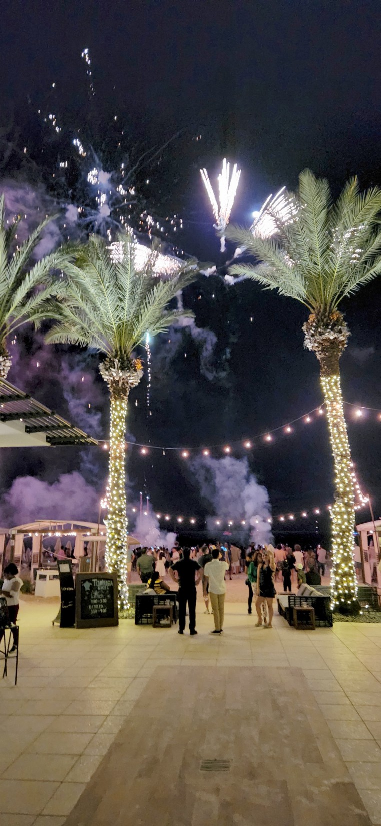 Fireworks at the Westin Grand Cayman Beach. Resort on New Year’s Eve.
