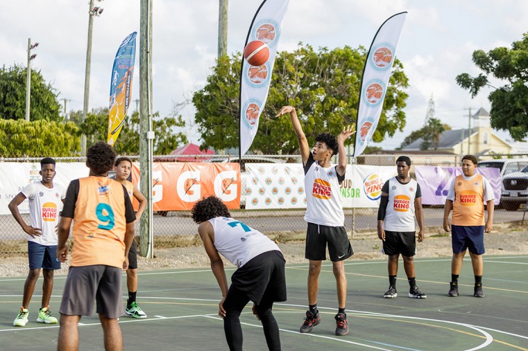 West Bay West play against West Bay Central during the District Basketball Tournament at Sir. John A. Cumber Primary School, Saturday, 7 January 2023.