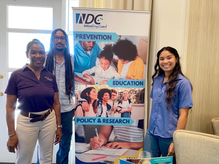 National Drug Council staff at the Alex Panton Foundation Symposium Angela Sealy, Simon Miller and Leyla Chin