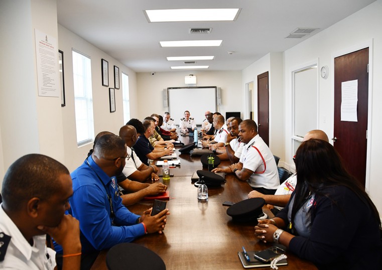 CIFS alongside UK USAR Experts Strategy discussion with key stakeholders from Hazard Management Cayman Islands, Royal Cayman Islands Police Service, Emergency Medical Service, Cayman Island Regiment a