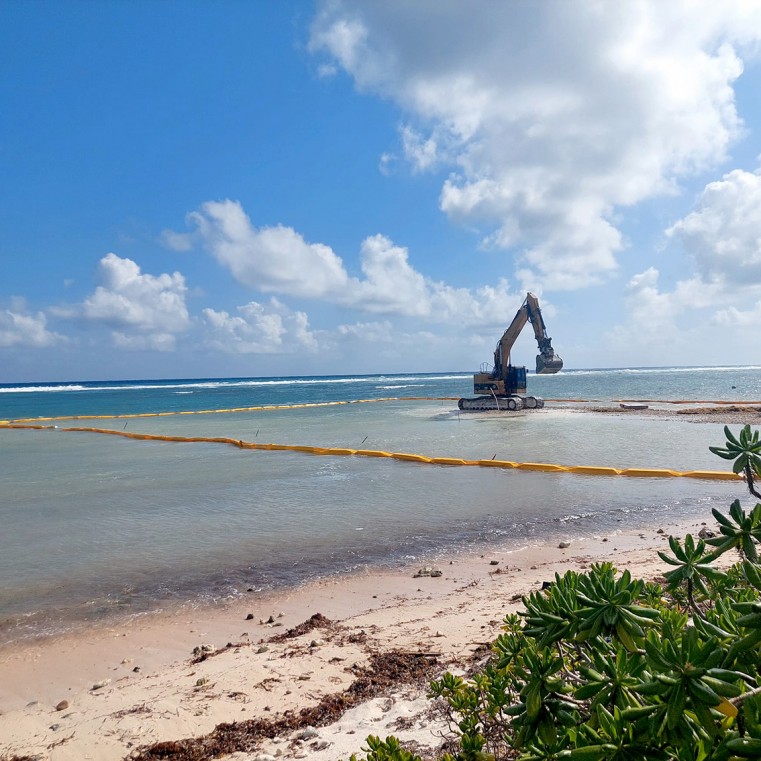 Commencement of piling work for the new dock this week.