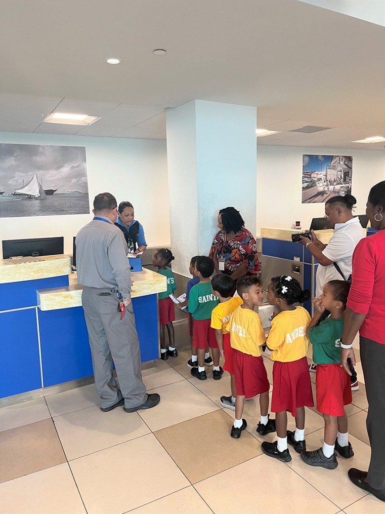 Triple C School students “check in” for their imaginary flight