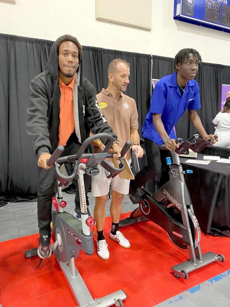 Young people had the chance to try spinning
