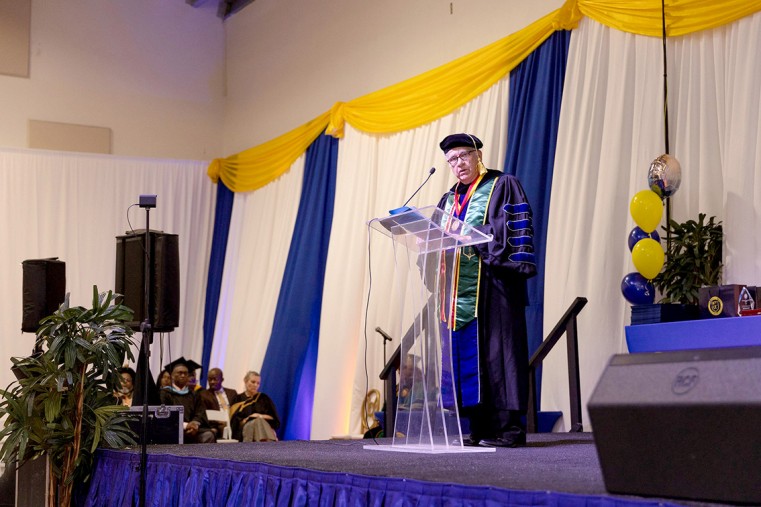 Dr Robert W. Robertson, President and CEO of UCCI at UCCI’s 2023 Commencement Ceremony.