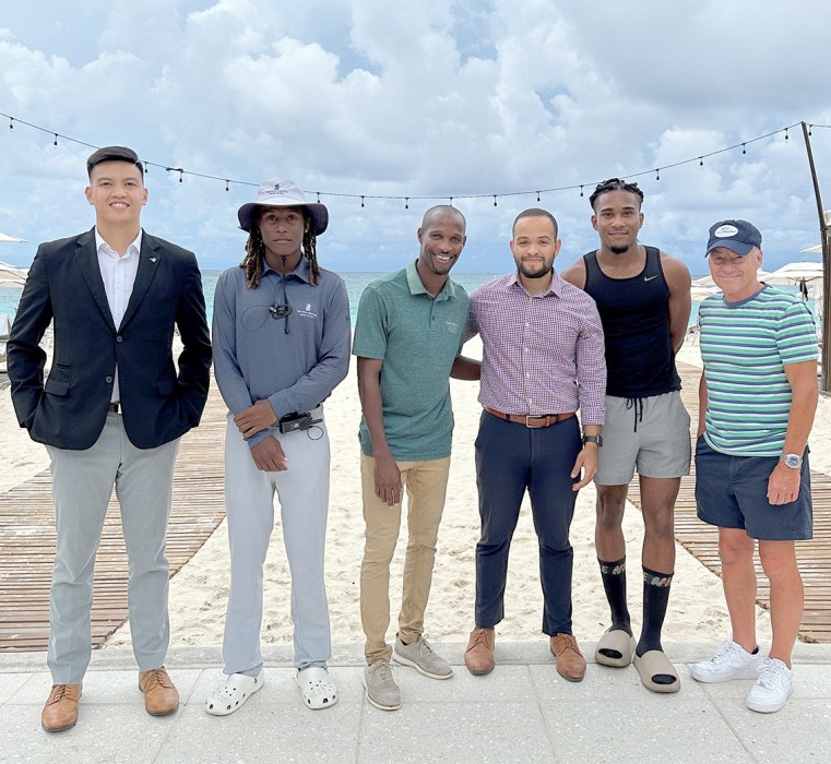 L - R: Rey Quinto III, Lyndon Waite, Richard Clarke, Luis Guillen, Matthew Forbes. Kneeling front: Luca Minasola (Team Manager/Coach, he also works at the Westin)