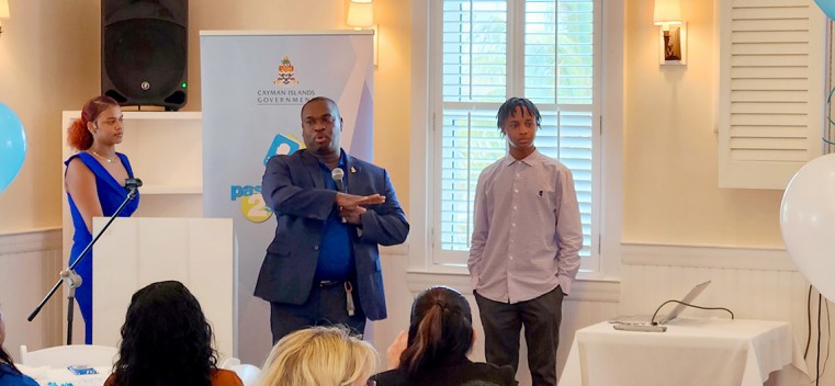 Ministry of Border Control and Labor Chief Officer, Mr. Wesley Howell delivers remarks to the 38th Cohort of Passport2Success youngsters.