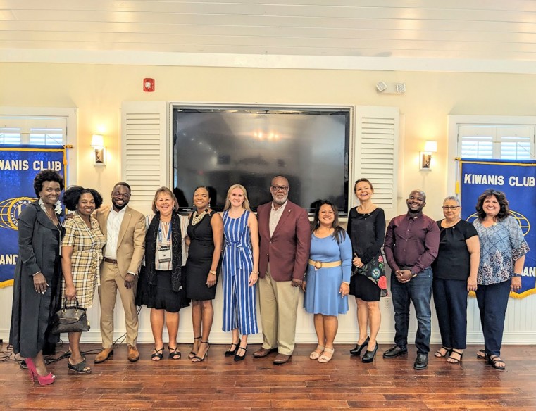 The 2023 - 2024 board from left to right: Winsome Radcliff, Opal Henry, Ibimitomi Asher Ogbe, Donna Scott, Dr. Tanikya Grant Davis, Anna Russell-Knee, Christopher Mason, Retno “Ayu” Purbasanti, Hanna